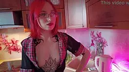 hey that redhead chick is deepthroating this fat old dude's dick like a pro