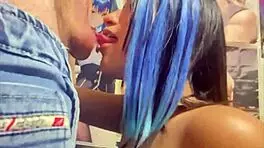 Pretty University Babe Sucks And Gets Facial From Tattooed Bodybuilder