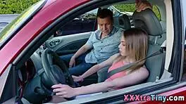 Skinny teen gets jizzed on her small tits