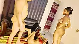 PETITE TEEN RIDES BIG COCK in THREESOME DEEPTHROAT and WET PUSSY FUCK QUICKIE