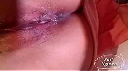 in this casual tale, a hot vietnamese teen girlfriend gets her wet pussy filled with cum in a steamy creampie session.