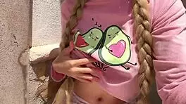 my neighbor was watching me while i was squirting very horny in my garden