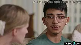 teen cheerleader melody marks loosing her virginity on a shy guys dark cock!