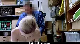Shoplifter avoids criminal record by submitting to officer's big cock demands in garage - CuteLifter