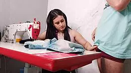 Hey, Watch This Married Seamstress Spotting Her Client's Massive Hard-On and Getting All Turned On!