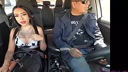 Casting skinny latina baby kat, she rides and licks in outdoor interview.