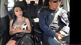 Casting skinny latina baby kat, she rides and licks in outdoor interview.