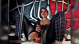 Cute Beautiful Red-Haired Cosplayer With Natural Big Tits And Blue Eyes Reaches Orgasm With Toys And Dirty Talk