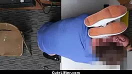 shoplifting teen strip searched and fucked by creep mall officer