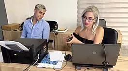 Hot Secretary Fucks Co-Worker In Office