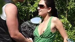 Wild Outdoor Fuck on Motorbike with Horny Brunette Teen Babe