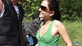 Wild Outdoor Fuck on Motorbike with Horny Brunette Teen Babe