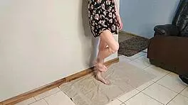 Intense foot fetish session ends in deep doggy style creampie pounding