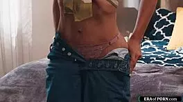 so this milf gets assfucked by her teen friend after getting caught masturbating