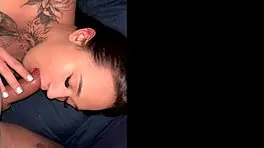 Naughty teen 18+ performs intense blowjob on big cock