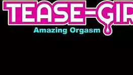 super hot brunette teen student on the sofa for a sexy interview massage.