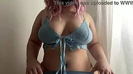 busty girl uses you to cum on her big natural tits