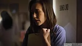 Latina doctor seduces nurse with oral and fucking to avoid trouble