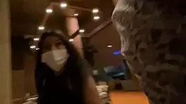 Skinny asian teen riding hard in my room