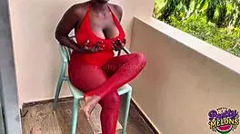 Early Morning OUTDOOR BOOB TIT FUCK With MASTURBATING And SQUIRTING In Lingerie