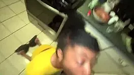 my stepsister thot sucks monster cock in doggystyle. wet handjob and face fucking with ebony slut spreading.