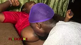 enjoying her ample bosom