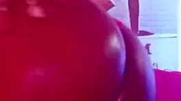 A sexy teen brunette Latina sensualizes for her fans in an ebony performance