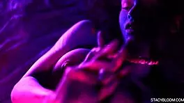 Teen poses solo in bathroom