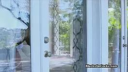 Oh yes, yummy big tit black teen gives hardcore blowjob to huge cock!