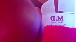 A sexy teen brunette Latina sensualizes for her fans in an ebony performance