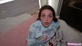 Daddy Johnny loves making Shrooms' tight pussy squirt with her cute butt plug in