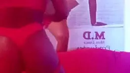 A sexy teen brunette Latina sensualizes for her fans in an ebony performance