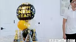 Stepmom Blows Glory Hole On New Years