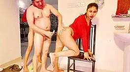 sister in law and her vhabi in a threesome with face fucking and anal riding.