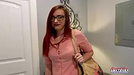 petite redhead olivia x masturbates then sucks cock for deep banging 😈