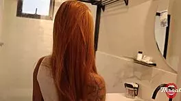 oh damn, i made my wife's busty redhead friend suck until cumming in her mouth—will she tell?