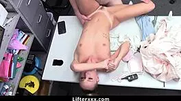 caught red handed thief, choose jail or hardcore fuck session with the cop in the office?