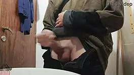 Another Friday, Another Jerk-Off to Big Cock in Bathroom!