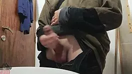 Another Friday, Another Jerk-Off to Big Cock in Bathroom!