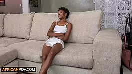 Skinny ebony teen pounded raw on casting couch