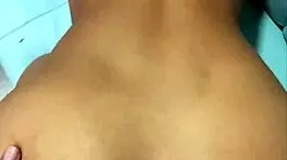 Petite girl rides black cock and gets cum covered