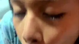 Petite girl rides black cock and gets cum covered