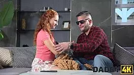 Slutty redhead becomes sex master for blind stranger, cheating on boyfriend.