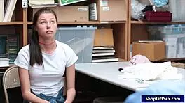 Cute Teen 18+ Theft Gives A Blowjob And Screwed By Lp Officer