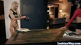 Lesbian milf pussylicks busty blonde teen