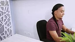 Latina Fucks Investor While Boss Works