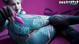 Tattoo Girl Stretches Her Asshole In Solo Anal Play And Fisting As Goth Slut.