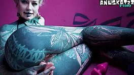 Tattoo Girl Stretches Her Asshole In Solo Anal Play And Fisting As Goth Slut.