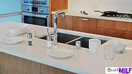 Mature Stepmom Sarah Taylor Tempts Stepson with Panties and Big Cock Cum!