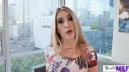 Mature Stepmom Sarah Taylor Tempts Stepson with Panties and Big Cock Cum!